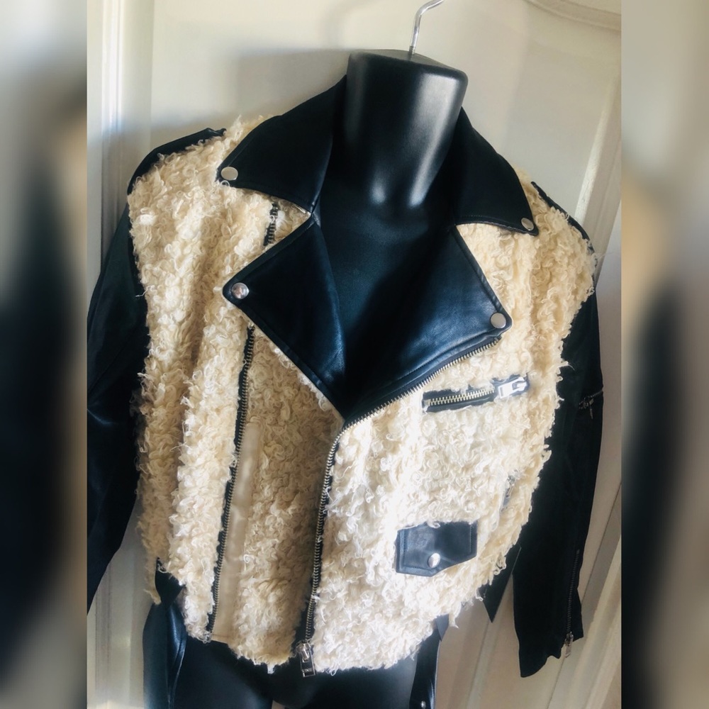 NWOT RARE UNIF Moto Jacket Faux Fur & Leather